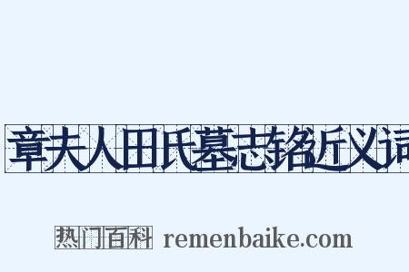 章夫人田氏墓志铭近义词是什么意思的图片